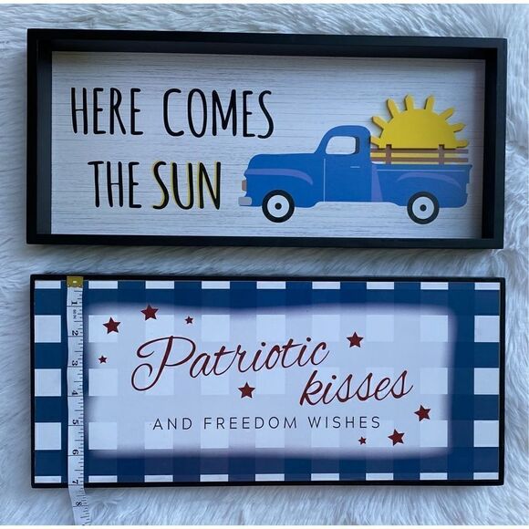 NWT Huntington Home 1 Reversible Design Horizontal Box Sign Plaque - Picture 4 of 13